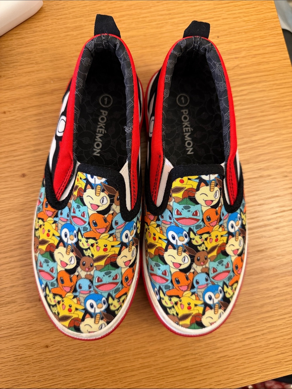 Pokemon Kids Slip-On Sneakers in Red, Black, Yellow, Blue